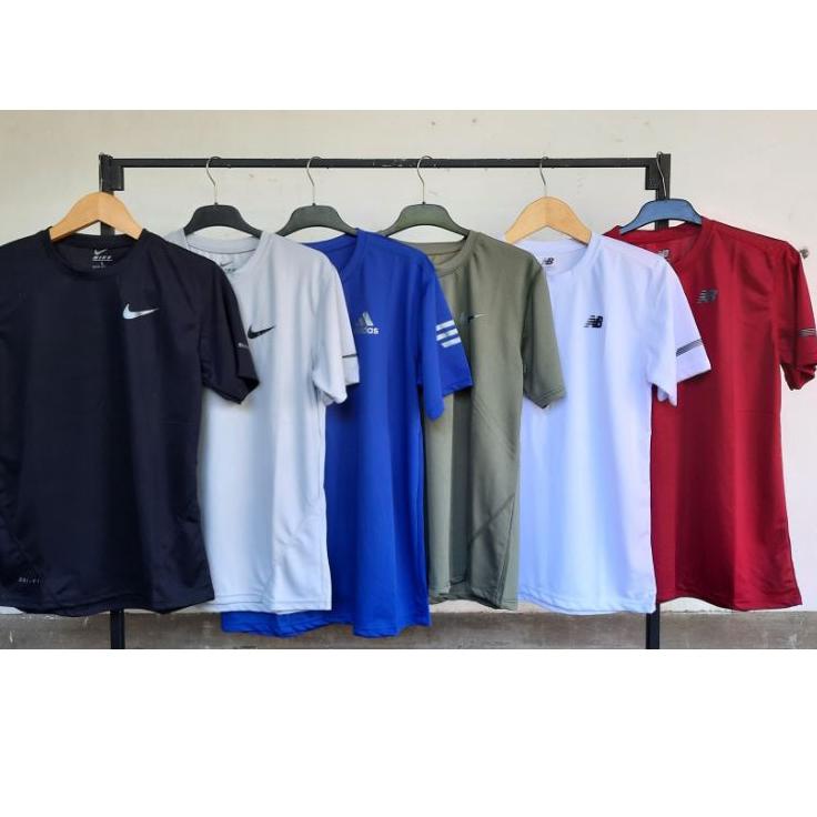 Keluaran Terbaru.. Kaos Olahraga Pria Baju Sport Training Running Fitness BEST SELLER