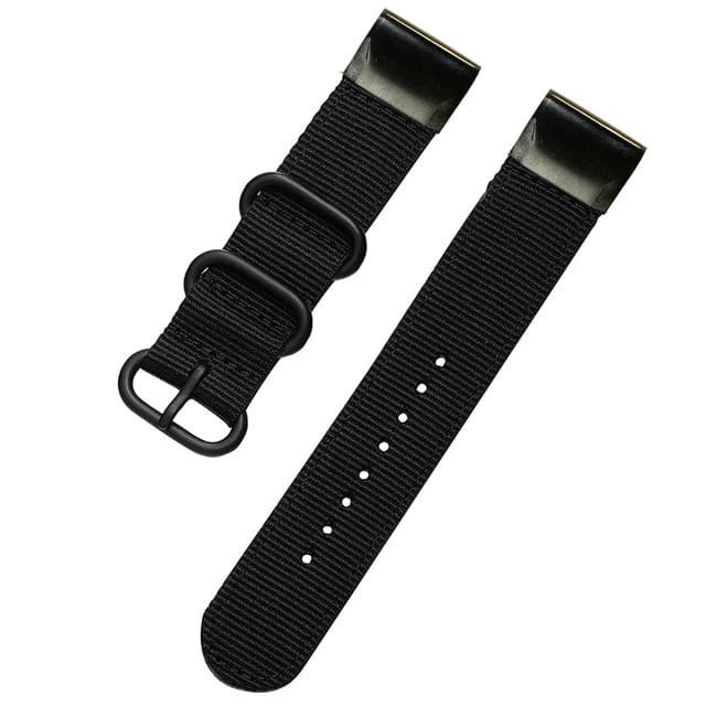 QUICK fit Nylon NATO ZULU Garmin Fenix 5s strap tali jam band BLACK