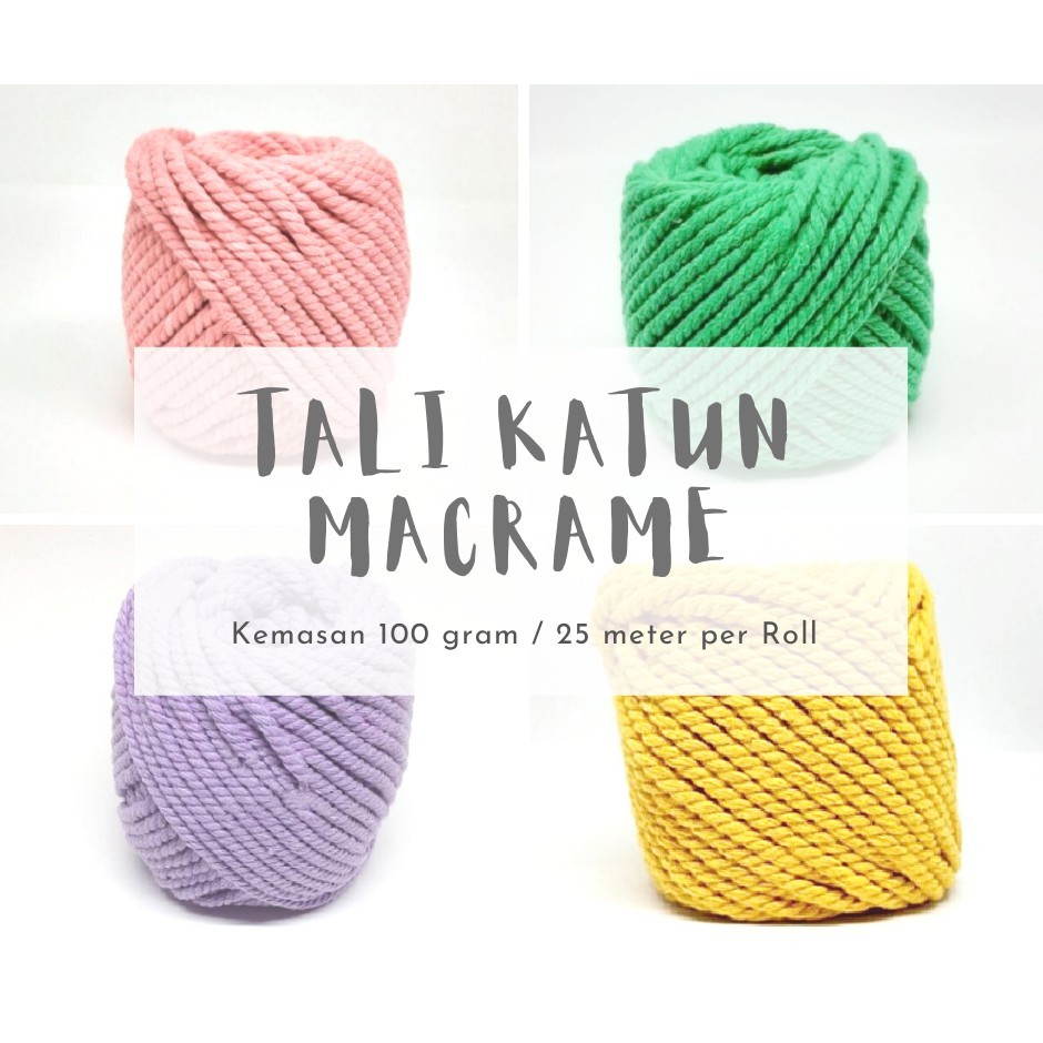 Per Roll Tali Katun Macrame Warna Pastel 4mm Grade A Per Roll Tali Katun Macrame Warna Pastel 4mm Grade A