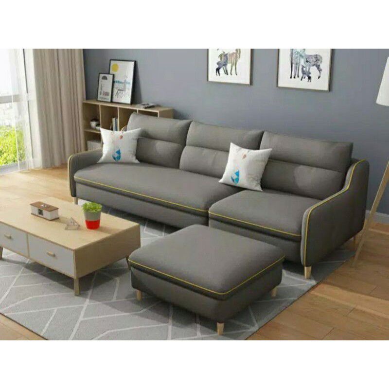 Sofa Minimalis Sofa Letter L Putus Sofa Abu abu Minimalis Kualitas Bergaransi