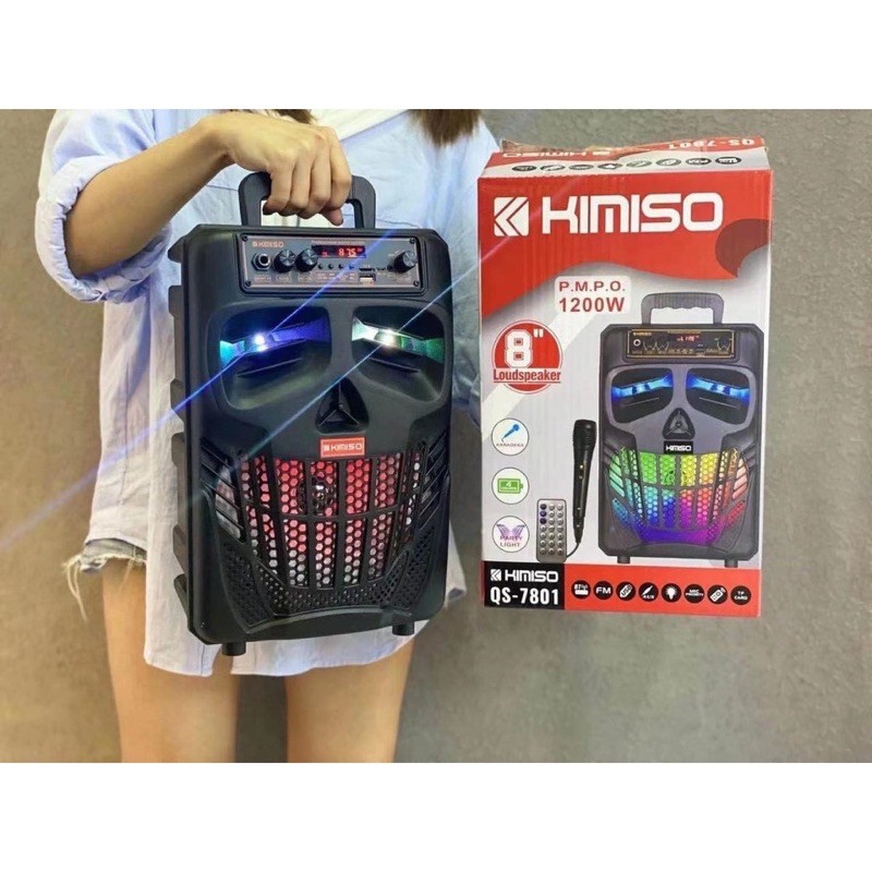 PROMO SPEAKER KIMISO ORIGINAL QS-7801 8inch BONUS MIC KARAOKE PLUS REMOTE QS7801