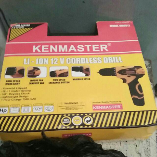 Kenmaster Modern Cordless 12v Mesin 10 Mm Bor Drill