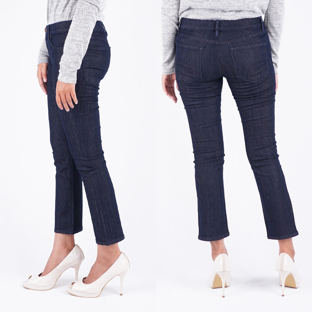 Celana Jeans Wanita - Loft Denim Kick Crop Dark Denim Jeans Branded Original Asli Berkualitas Murah