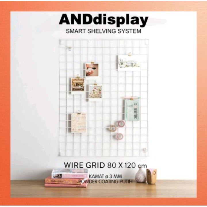 WIREMESH GRID TB 80*120 DISPLAY DEKORASI PAJANGAN RAM DINDING ANDDISPLAY