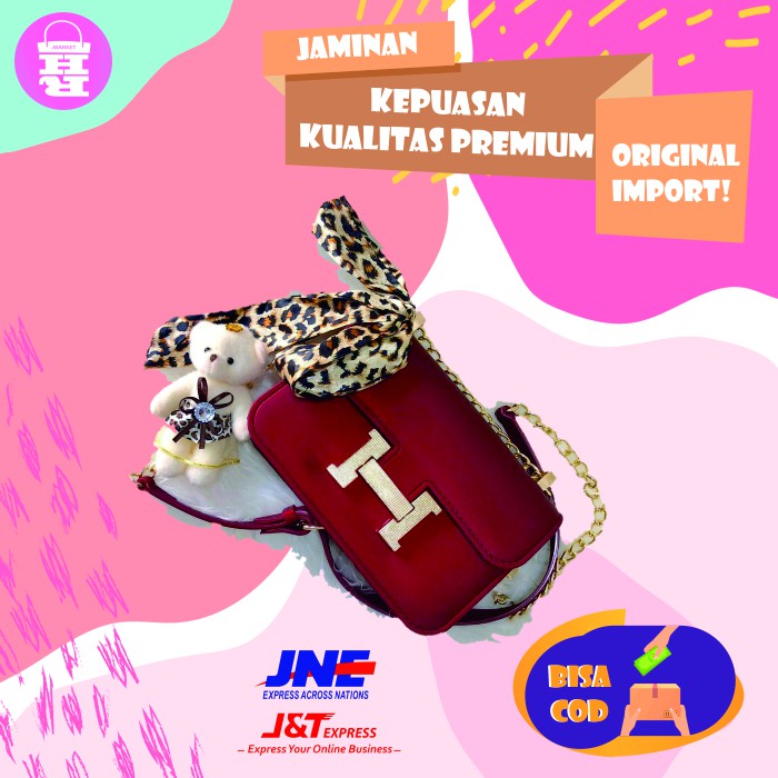 TAS SELEMPANG WANITA MURAH TAS WANITA IMPORT ORIGINAL JELLY MATTE H ASHANTY