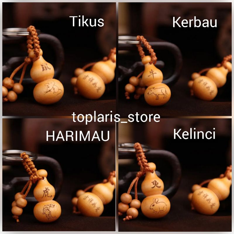 GANTUNGAN KUNCI LABU HOLO KAYU