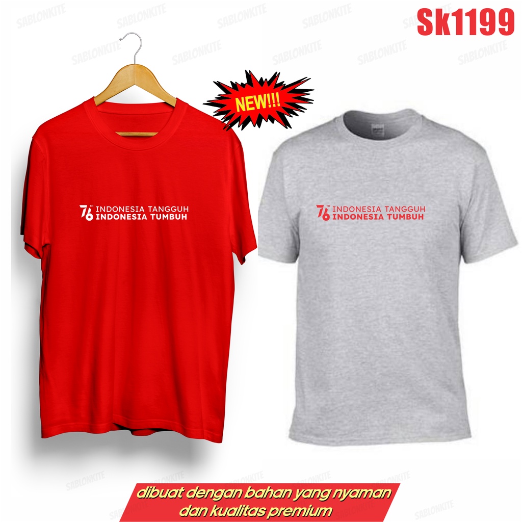 MURAH!!! KAOS 76 TH INDONESIA TANGGUH INDONESIA TUMBUH SK1199 UNISEX