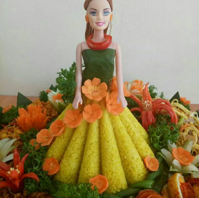 CETAKAN TUMPENG BARBIE - loyang barbie nasi tumpeng - loyang rok barbie - cetakan nasi - cetakan agar - cetakan puding rok barbie