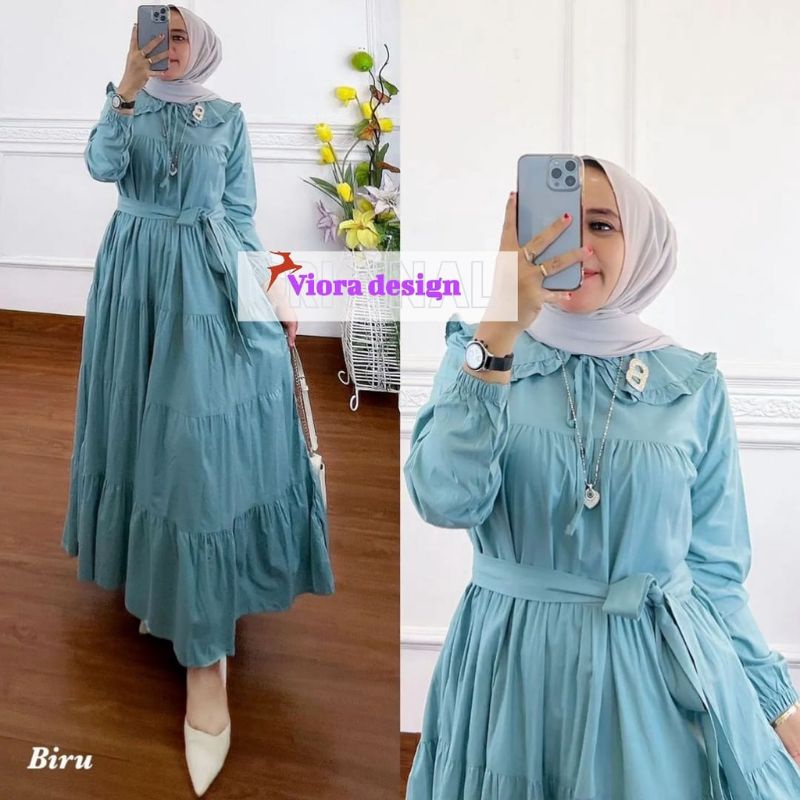 dress polos mayung kondangan rayon viscous Tali pinggang dress maxi terbaru dress wanita jumbo dress