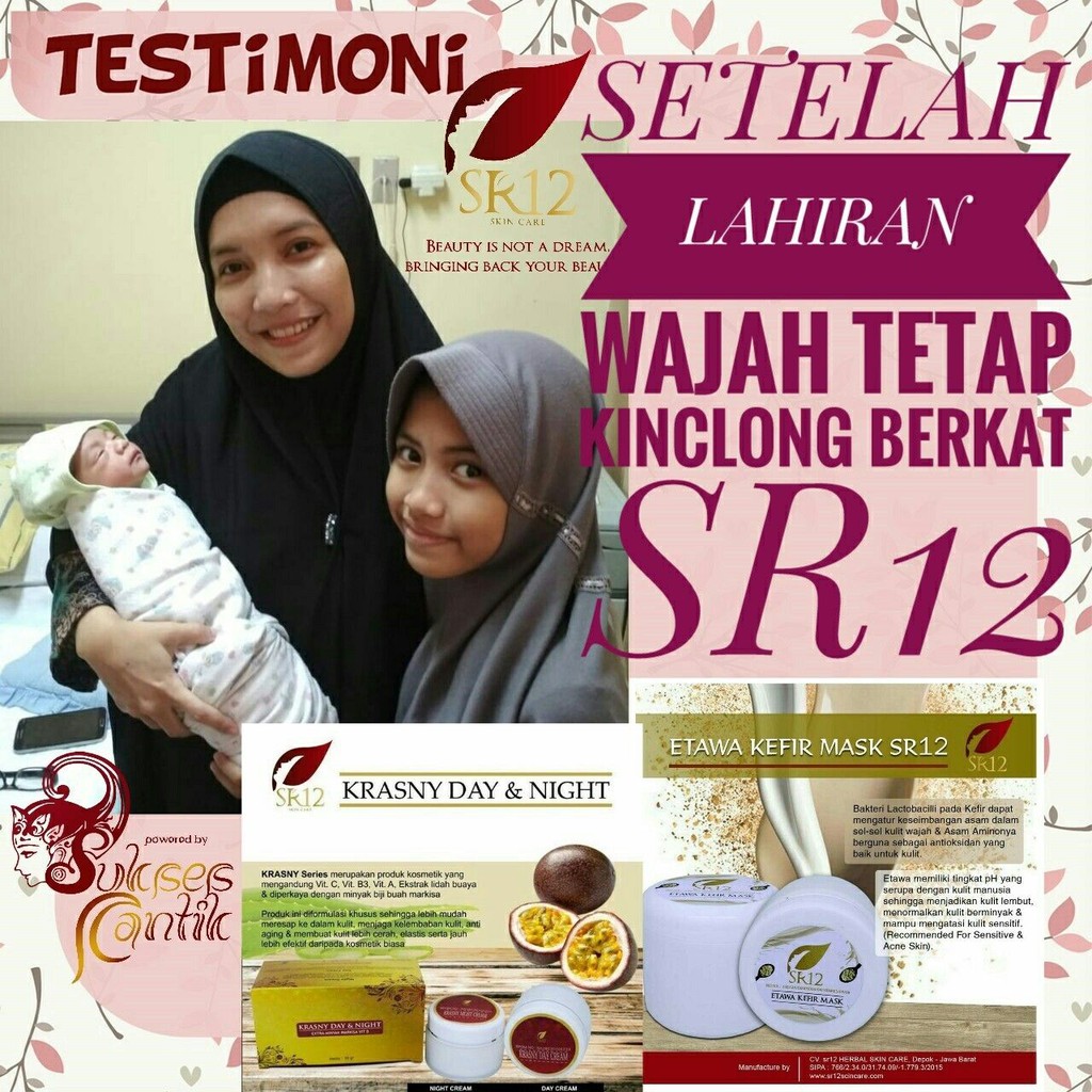 SR12 HERBAL SKINCARE KRASNY DAY &amp; NIGHT CREAM / KRIM JERAWAT &amp; FLEK HITAM BPOM MENCEGAH PENUAAN DINI