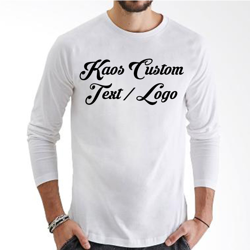 kaos sablon polyflex satuan lengan panjang