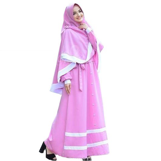 (Promo) Set Syari Polos Maxmara Lux Anayah Real Pic Haji Umroh Gamis Syari Hijab Syari Bahan ALMA