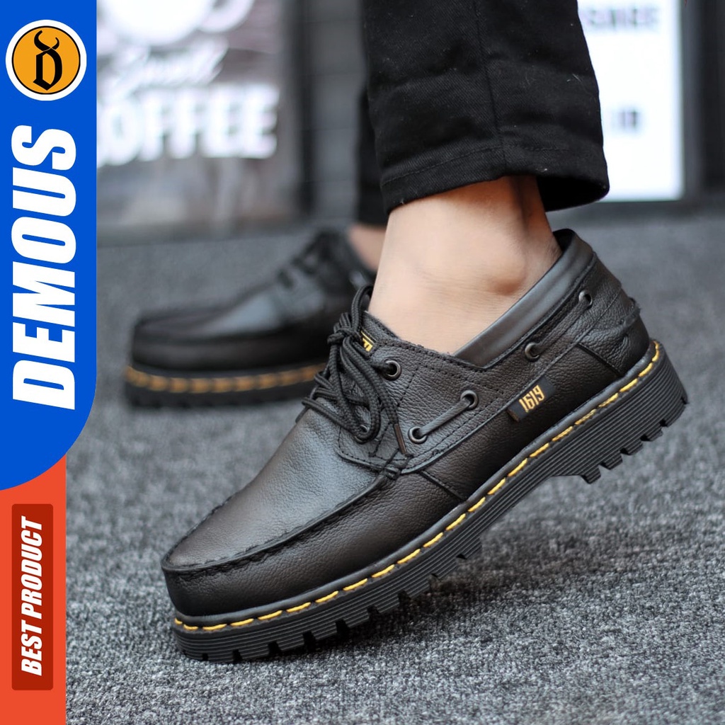 DEMOUS Kilua - Sepatu Formal Pantofel Zapato Kulit Asli Docmart Low Boots Kerja Pria