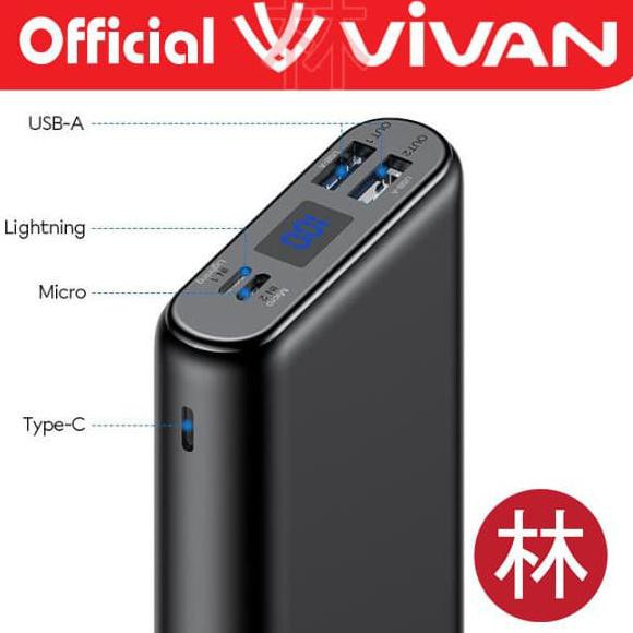 Vivan VPB-H20S 20000mAh 3 Output & 3 Input Quick Charge PowerBank