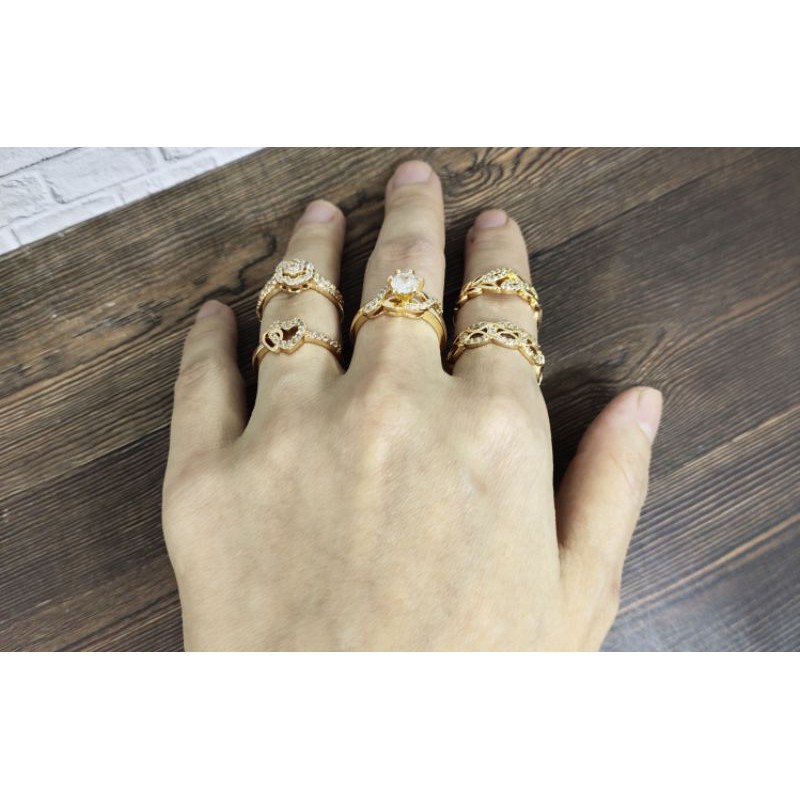 Fifi Fashion Cincin Cantik Joevanca Perhiasan Lapis emas 28#