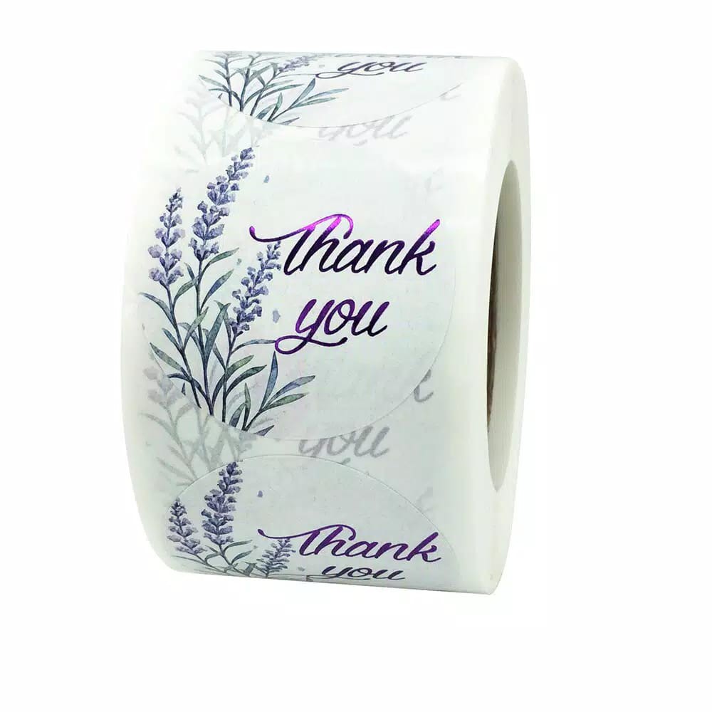 

(1pcs) Thank You Thankyou Sticker Label Stiker Amplop Terima Kasih Ungu Purple Lavender 3.8cm