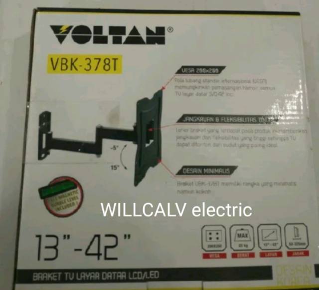 BREKET TV 13&quot; - 42&quot; VOLTRAN / BREKET TV TEMPEL TEMBOK 13&quot; - 42&quot; VOLTRAN  BBK 378T