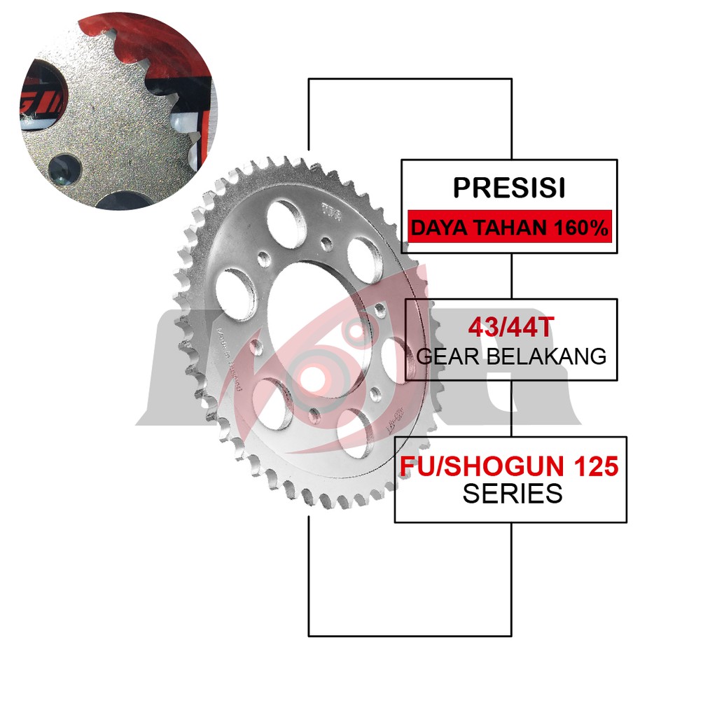 TDR Gear Belakang Shogun125 Satria FU Gir Rear 428 Racing Part 44 43T - 44T