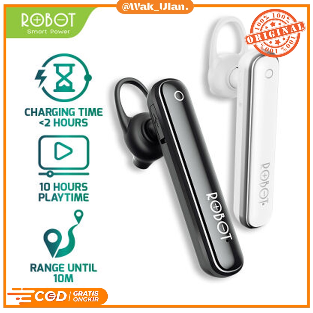 Robot Talk10 Talk 10 Bluetooth BT Blutooth Headset earphone Wireless HD Calling Earphone 5.0