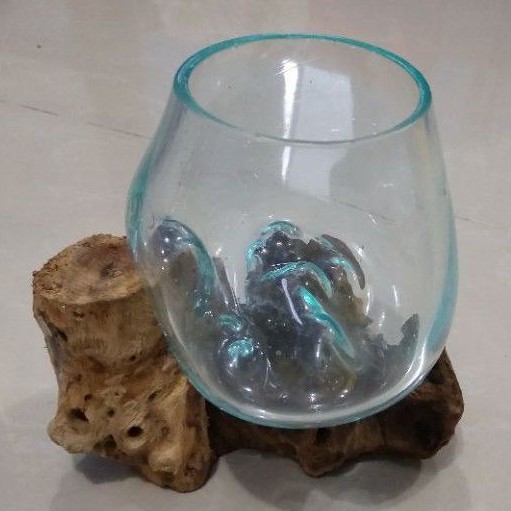 pot kaca tiup aquarium cupang terarium sekulen kaktus size S