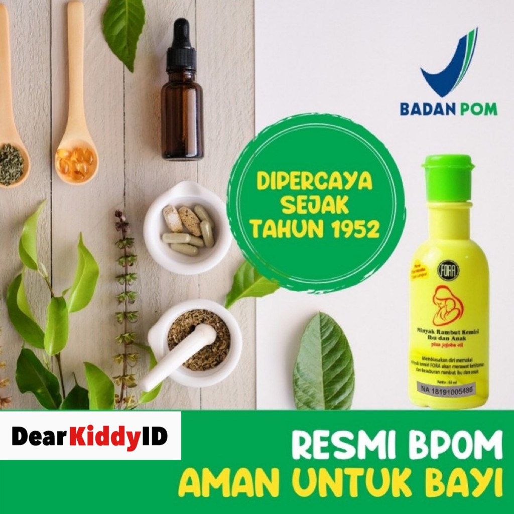 FORA Minyak Rambut Kemiri Ibu dan Anak Plus Jojoba Oil BPOM 65ml / Minyak Rambut Bayi Anak