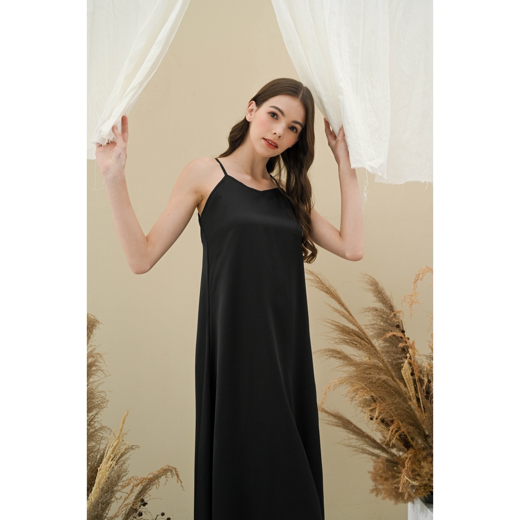 DRESS INNER (Type Maxi) / DALAMAN / CAMISOLE UNTUK KIMONO ROBE WITH ZIPPER | White Nnude Black