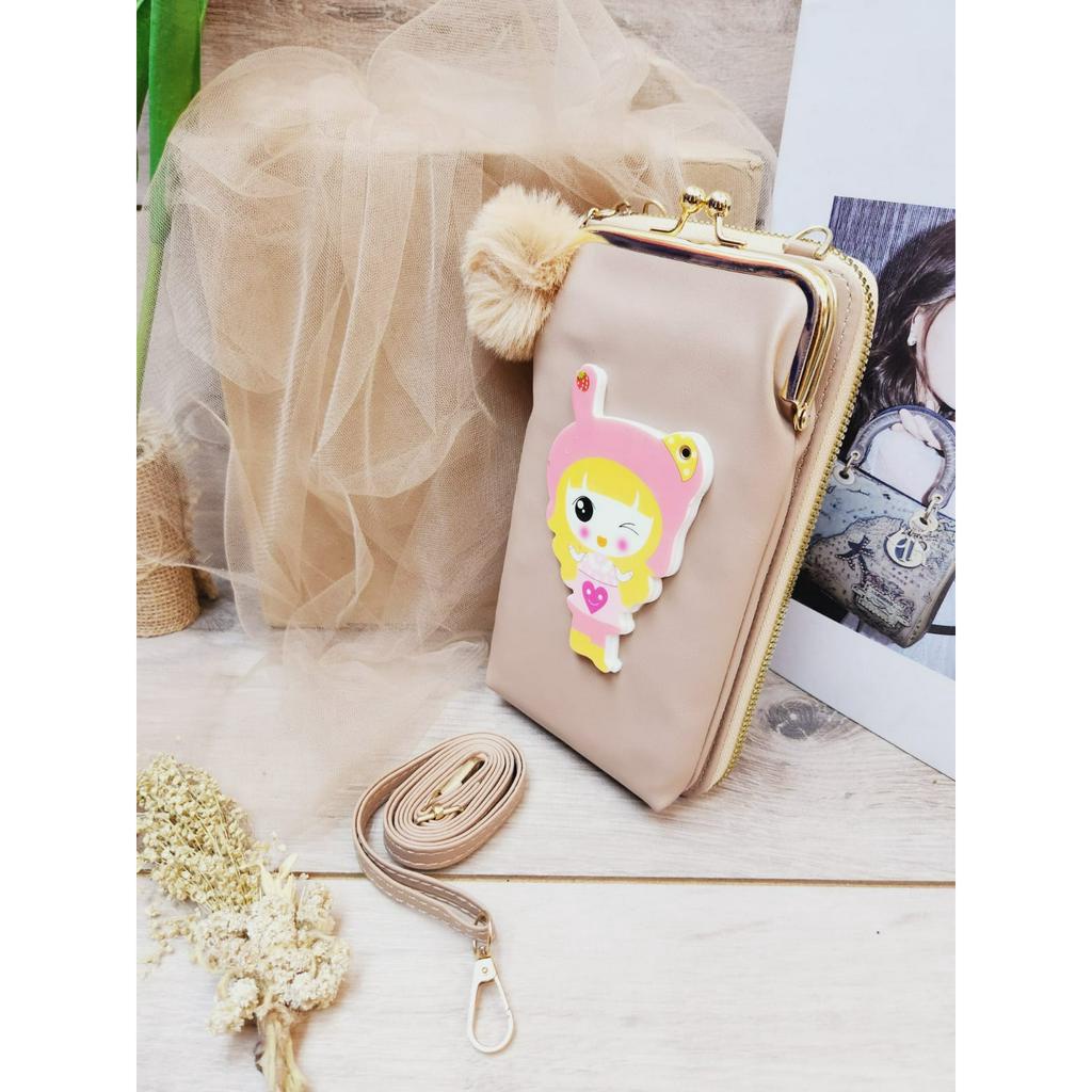 Tas Hp Forever Young/Dompet Hp Behel Resleting 1/Tas Hp Wanita anime BONEKA Style5M-101