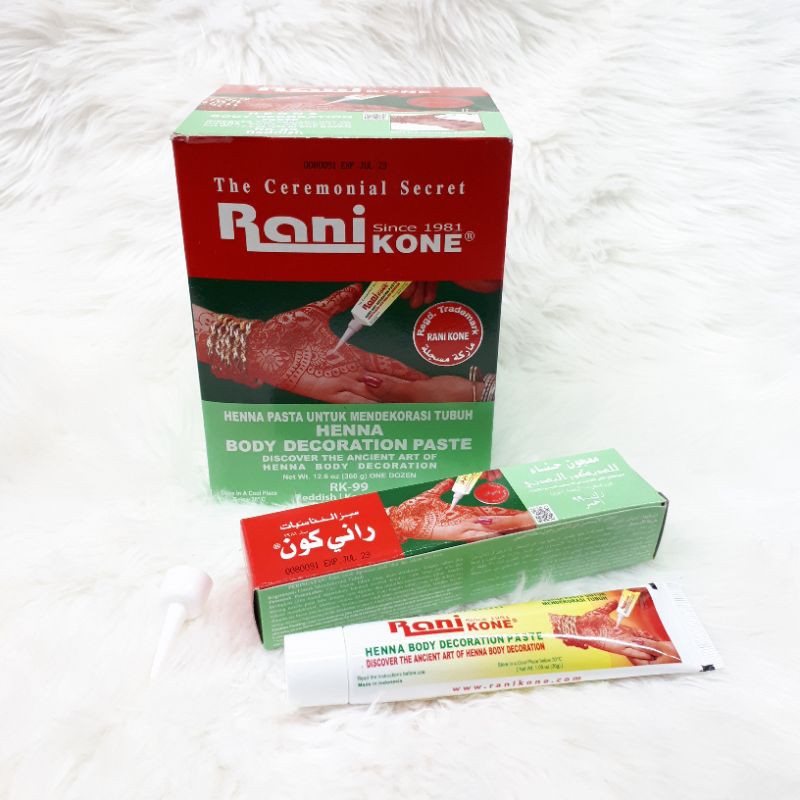 TERMURAH RANI KONE BESAR HIAS TANGAN RK-99 BOX IJO 30g ISI 12 PCS