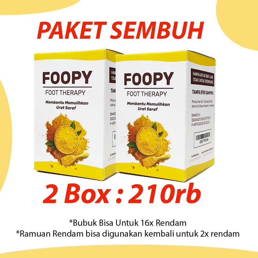 PAKET SEMBUH 2 BOX FOOPY Foot Therapy Ramuan Dayak Herbal Terapi Rendam Kaki