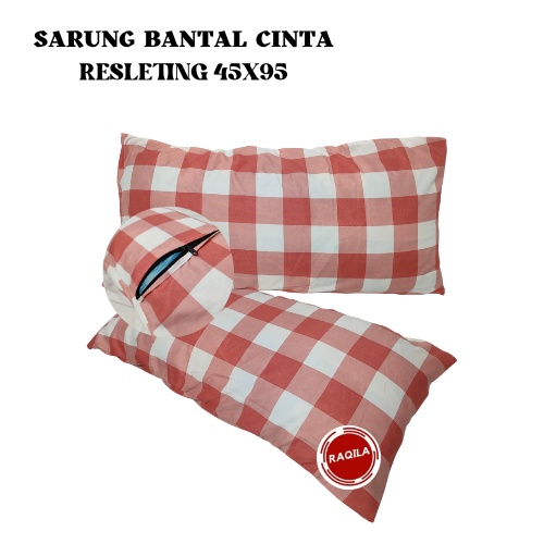 Sarung Bantal Cinta Resleting Besar Murah Ukuran 45x95