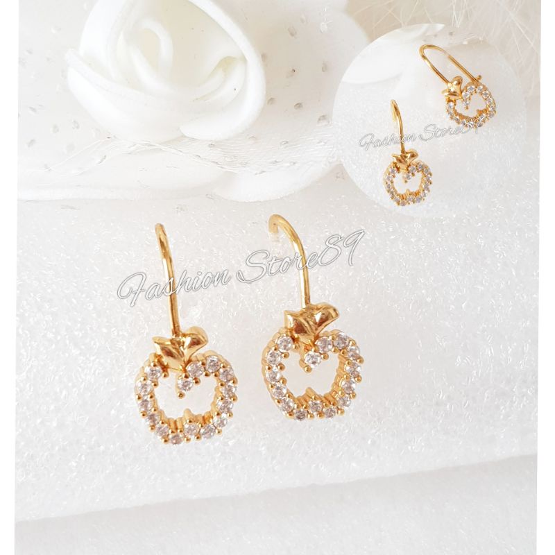 New Anting Jepit Cantik Love Full permata zircon xuping dewasa import bestquality love anting tusuk