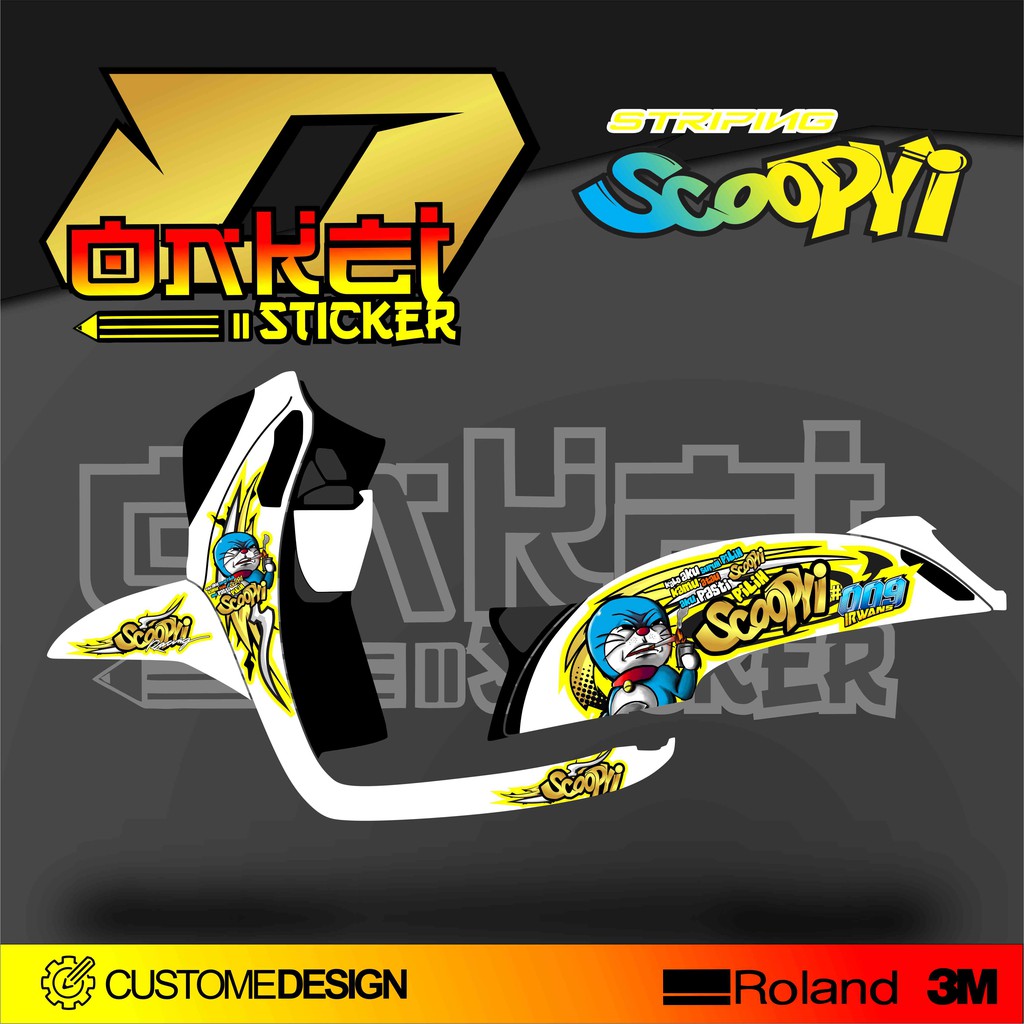 DECAL STICKER SCOOPY F1 DORAEMON ZOMBIE