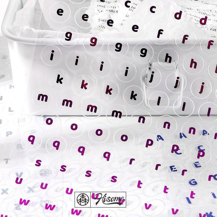 

[KODE PRODUK HHB7P8048] sticker letter tulisan huruf - untuk binder 3ring journal diy - bahan transparan [thehanscorner]