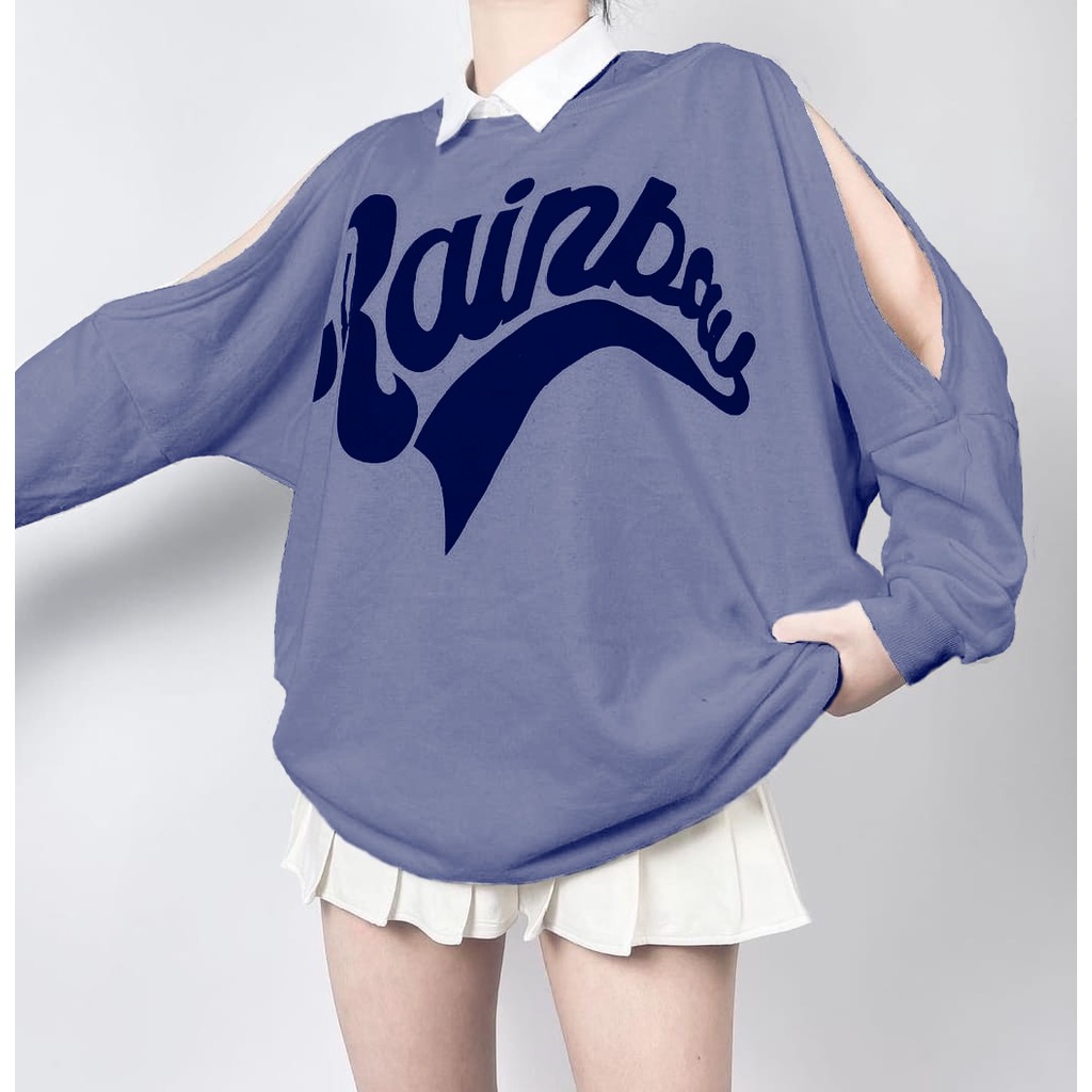 RAINBOW SWEATER OVERSIZE WANITA - SWEATSHIRT SWEATER OVERSIZE - OOTD