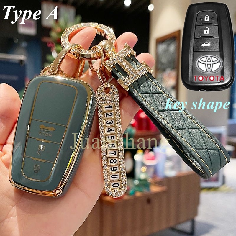 Casing Kunci Remote Mobil Bahan Tpu Untuk Toyota Highlander XLE Corolla Prius Camry CHR LE Cross Camry TRD 2019 Rav4 Avalon Altis Land Crui