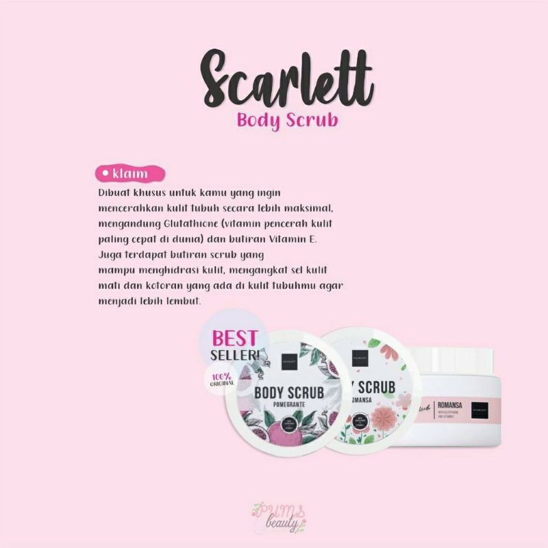 BODY SCRUB SCARLETT WHITENING ORIGINAL SCRUB PEMUTIH KULIT - ROMANSA