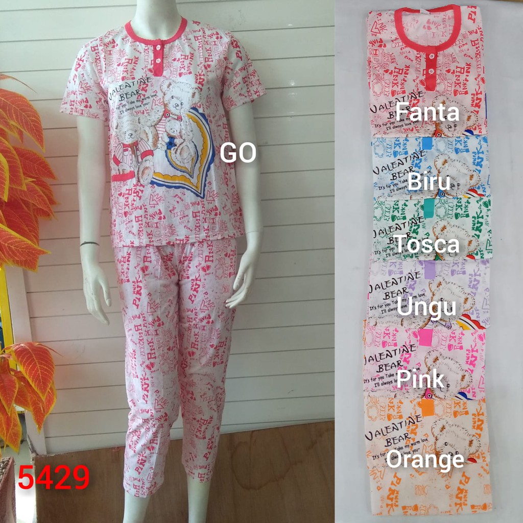 gof A BOBO BABYDOLL CP Standart Dewasa Setelan Baju Tidur Busui Celana Panjang Lengan Pendek Piyama