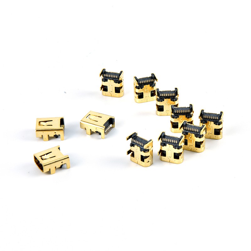 10pcs / 100pcs Konektor Soket Jack Female Mini Usb 8 Pin Untuk Pcb Smt