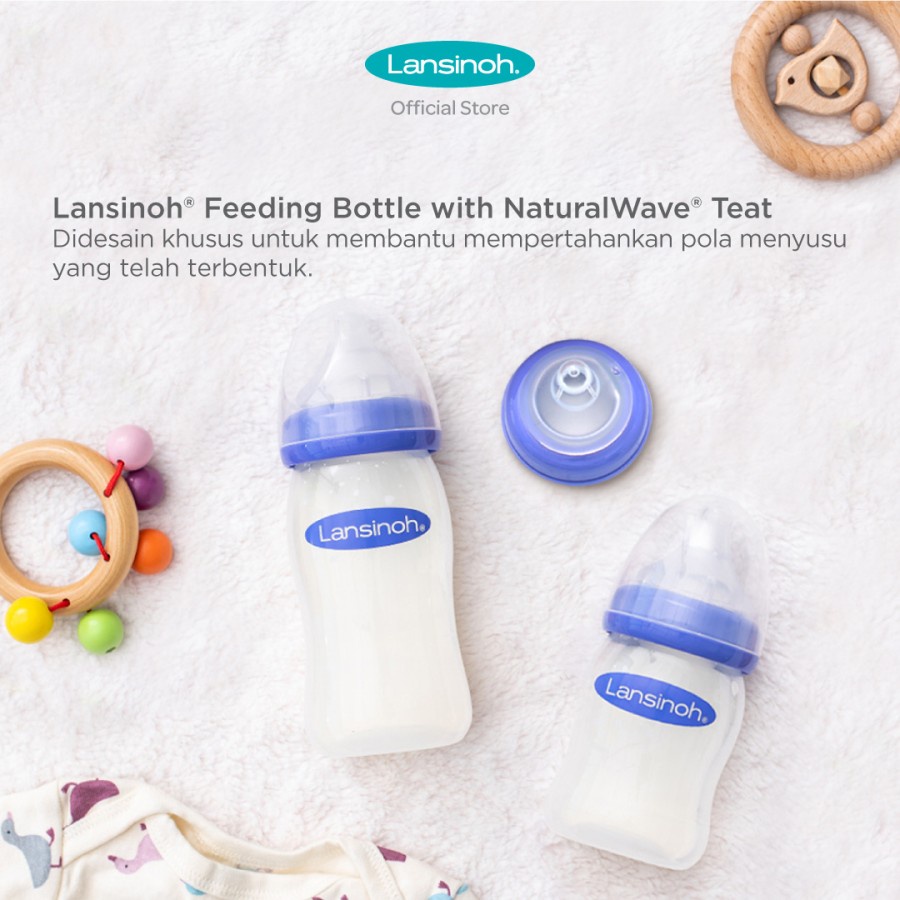 LANSINOH FEEDING BOTTLE WITH NATURAL WAVE TEAT GB 1 PCS