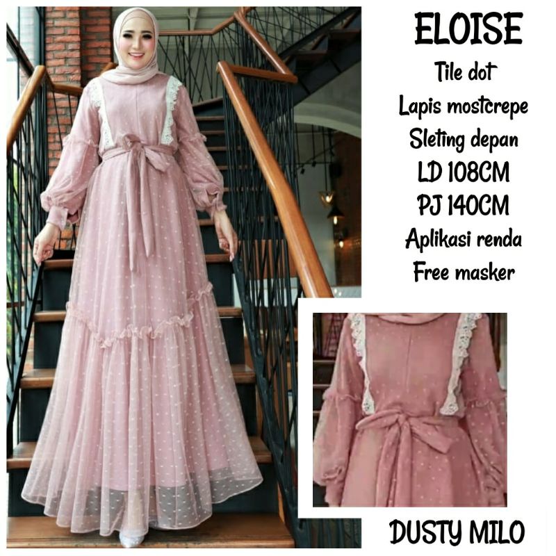 (RAMADAN BIG SALE) GLAMZ ELOISE DRESS/GAMIS PESTA/GAMIS TILE/GAMIS PESTA POLOS/GAMIS PESTA MEWAH/GAM