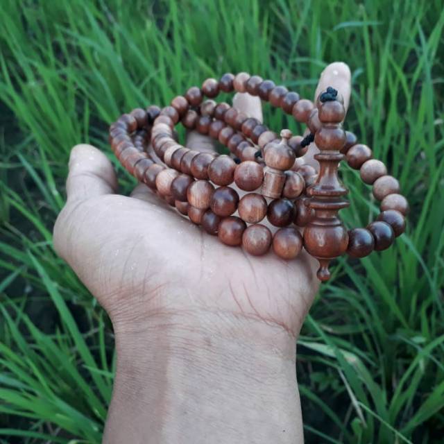 Tasbih kayu stigi darat tenggelam 10mm