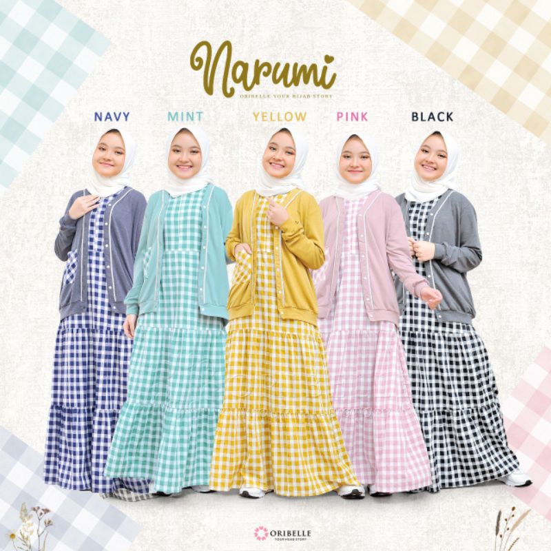 Gamis remaja & dewasa, gamis & cardigan, NARUMI By Oribelle