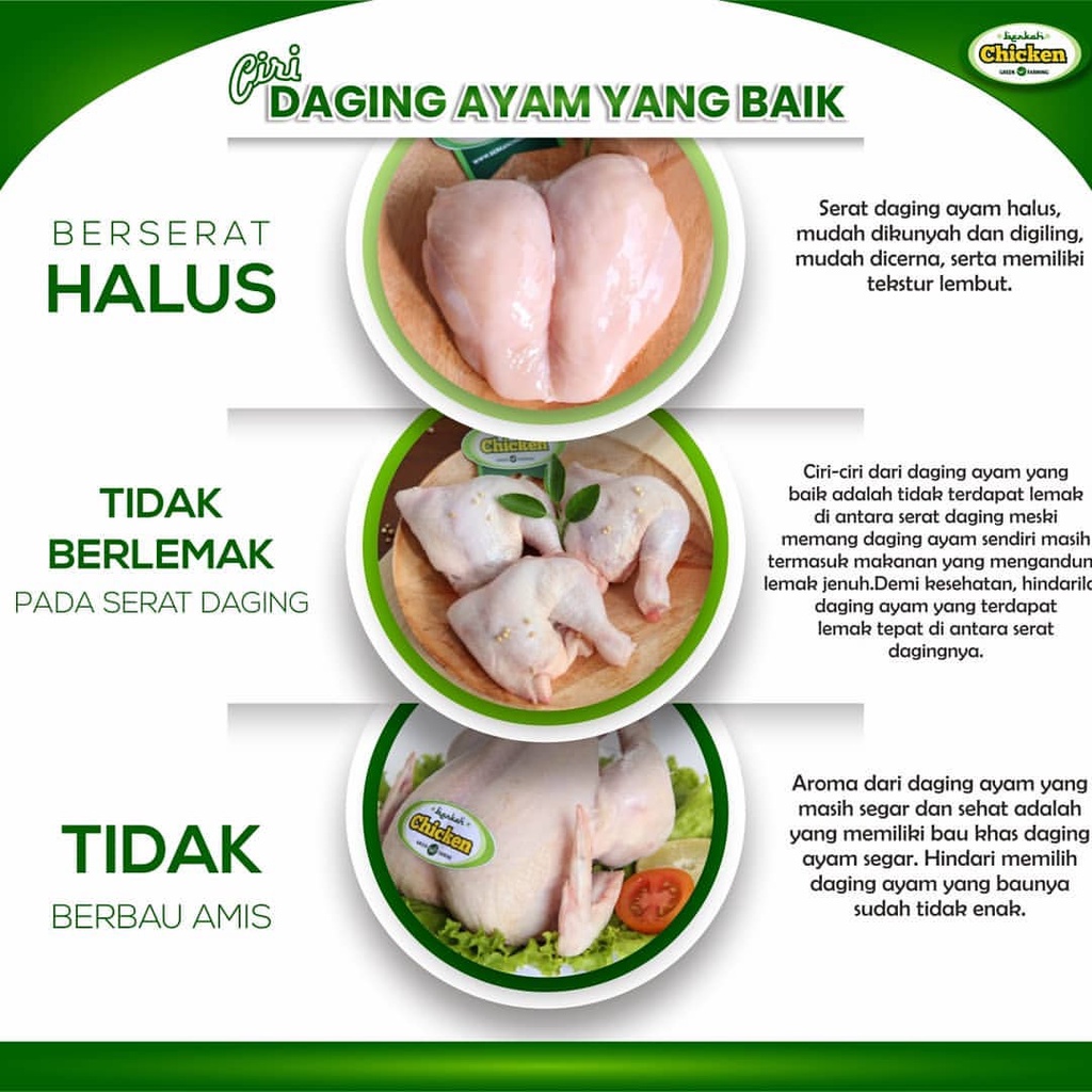 BERKAH Chicken Organik Fillet Dada &amp; Paha Ayam 1 Kg