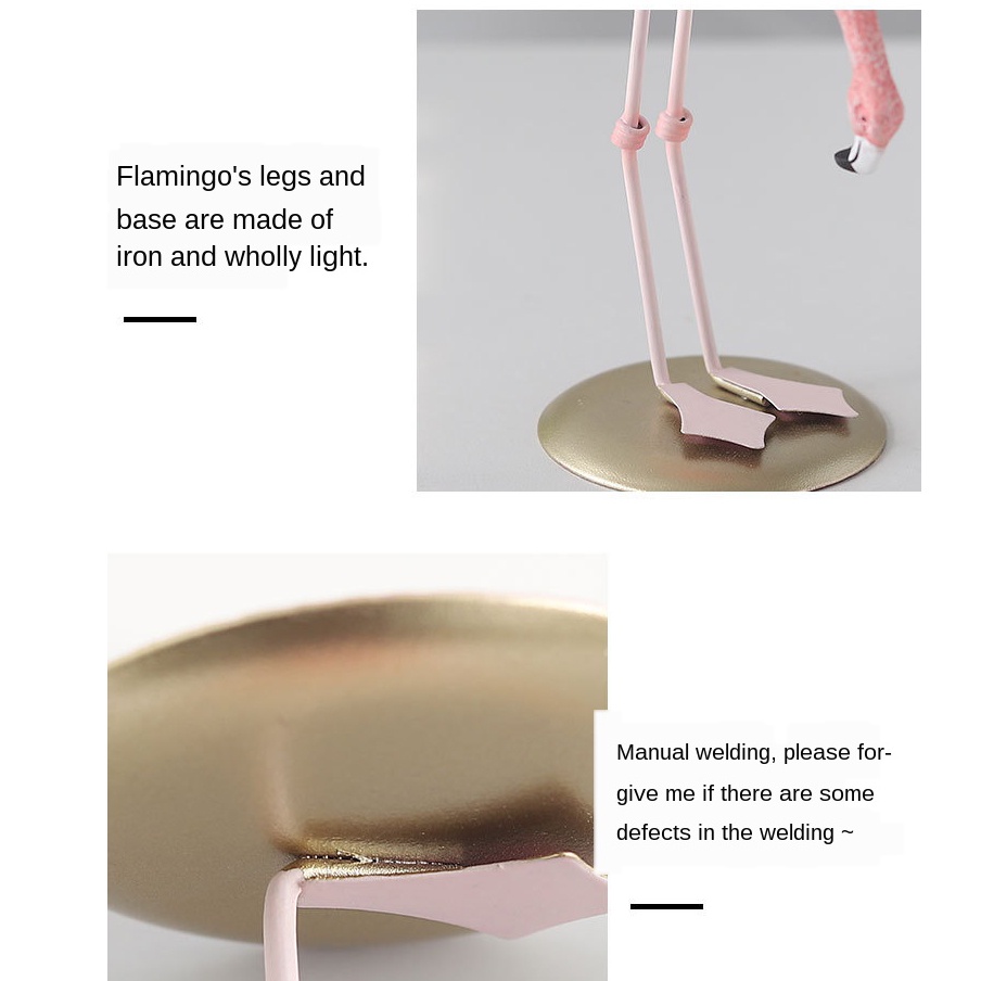 Ornamen Flamingo Pink Bahan Resin Untuk Dekorasi Ruang Tamu / Kantor / Kamar Tidur