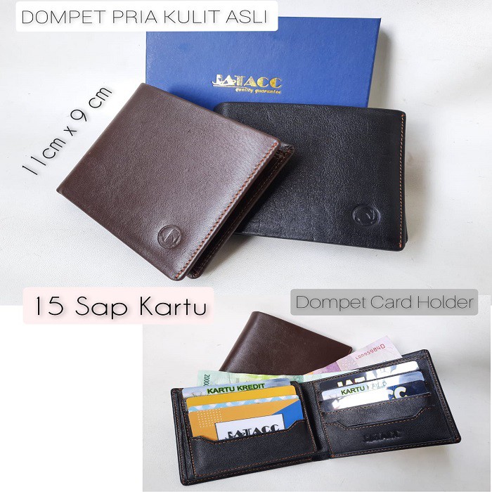 Dompet Pria Kulit Asli| Dompet kartu Fashion Pria 15 slot kartu JATACC/ dompet kulit asli/ dompet  pria Lipat kulit asli/ Dompet kulit Trendy