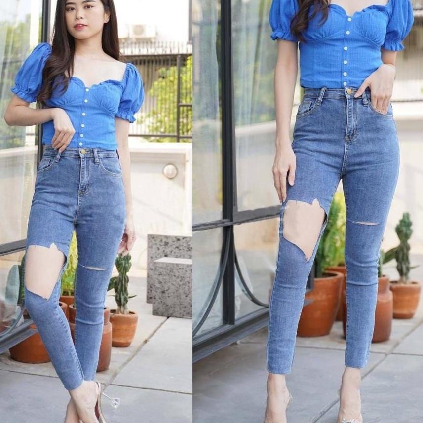 Terbaru.. CELANA JEANS WANITA HW DUCATI IMPORT / CELANA JEANS HW WANITA /CELANA PANJANG WANITA
