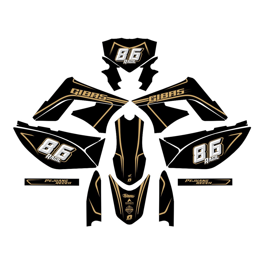 KLX B STIKERCUSTOM FULL BODY DEKAL STICKER STRIPING