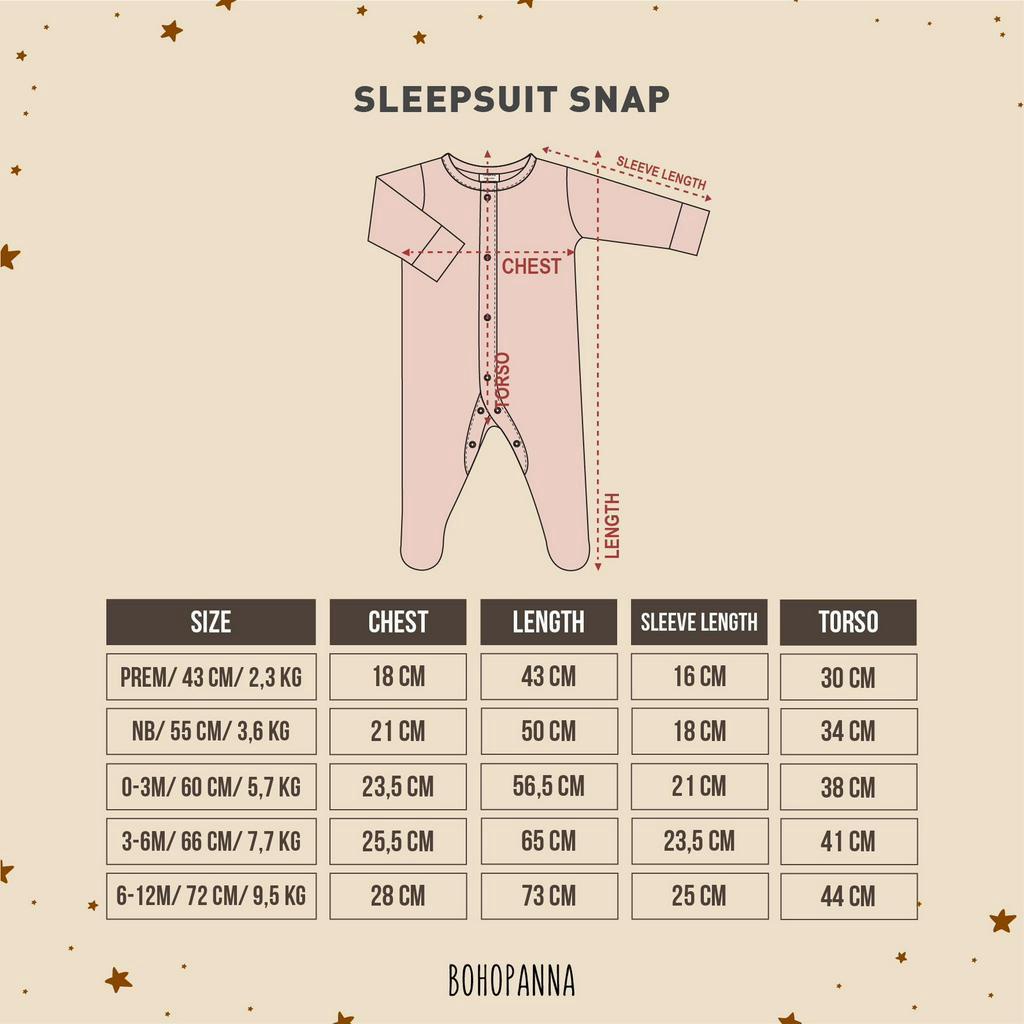Bohopanna - Sleepsuit Snap / Baju Tidur Bayi