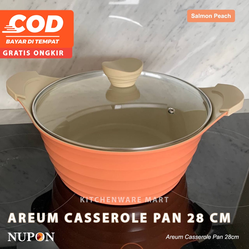 Cassrole Ceramics Nupon 28cm - Cassrole Areum NuponPanci Masak Induction Bottom Free Tutup Kaca