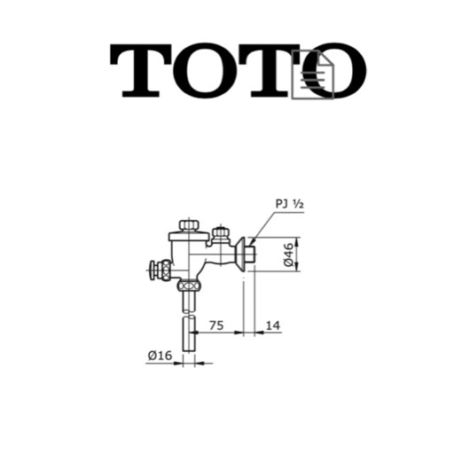 push kran urinal toto T60P ORIGINAL kran urinoir T 60 P